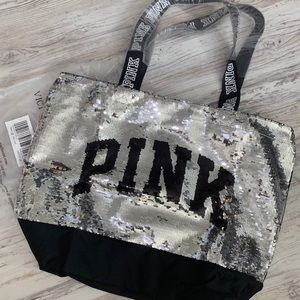 Victoria’s Secret Pink Silver Sequin Tote